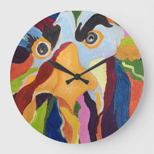 Maurice Angry Rooster Wandklok Grote Klok (Voorkant)