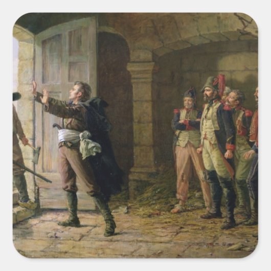 Maurice Gigost d'Elbee Protecting Vierkante Sticker (Voorkant)