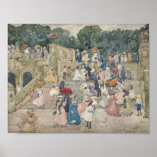 Maurice Prendergast - The Terrace Bridge, Central Poster (Voorkant)