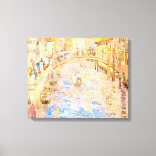 Maurice Prendergast's Venetian Canal Scene Canvas Afdruk