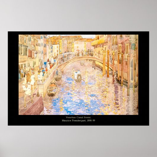 Maurice Prendergast's Venetian Canal Scene Poster (Voorkant)