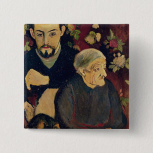 Maurice Utrillo, zijn grootmoeder en zijn hond Vierkante Button 5,1 Cm