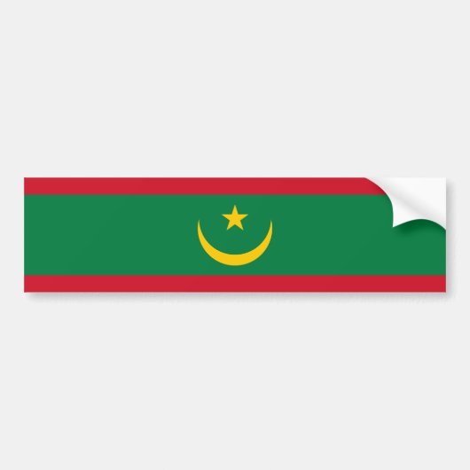 Mauritaanse vlag bumpersticker (Voorkant)