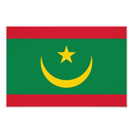 Mauritaanse vlag foto afdruk (Voorkant)