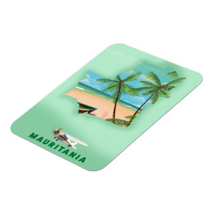 Mauritanië geïllustreerde kaartreisposter magneet