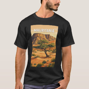 Mauritanië Illustratie Reis Kunst Vintage T-shirt