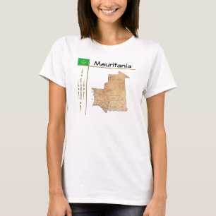 Mauritanië Kaart + Vlag + Titel T-Shirt