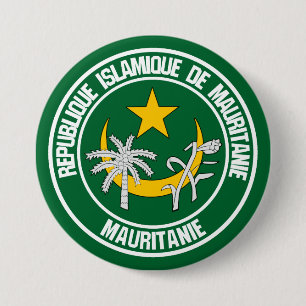 Mauritanië Round Emblem Ronde Button 7,6 Cm