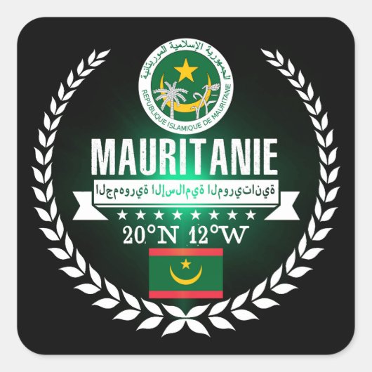 Mauritanië Vierkante Sticker (Voorkant)