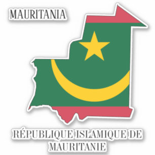 Mauritanië Vlag Charmante Patriottische Kaart Sticker