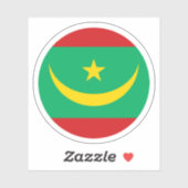 Mauritanië Vlag Ronde Sticker (Vel)