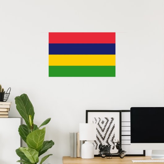 Mauritiaanse vlag poster (Thuiskantoor)