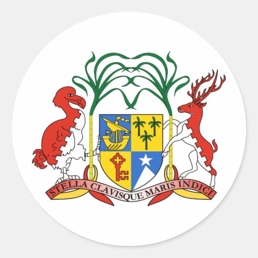 Mauritiaanse wapenstilstand ronde sticker (Voorkant)