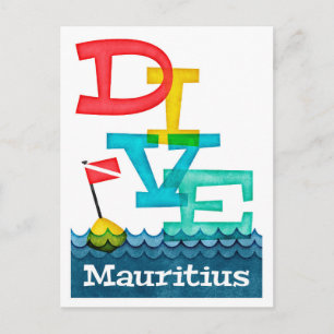 Mauritius Dive - Colorful Scuba Briefkaart