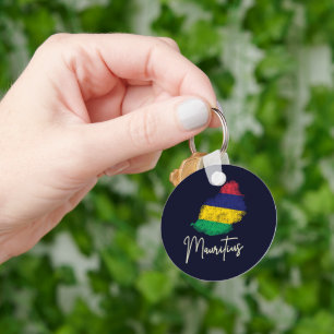 Mauritius Eilandkaart Vlag Indische Oceaan Sleutelhanger