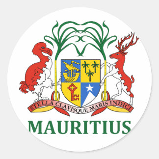 mauritius - embleem/vlag/wapen/symbool ronde sticker
