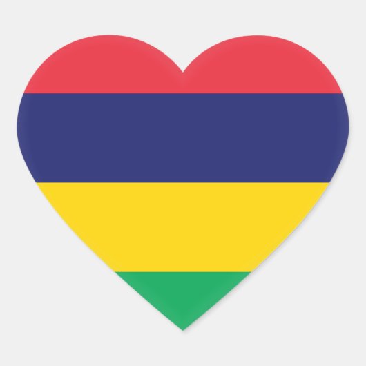 Mauritius Flag Hart Sticker (Voorkant)