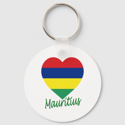 Mauritius Flag Heart Sleutelhanger (Voorkant)