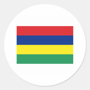 Mauritius FLAG International Ronde Sticker
