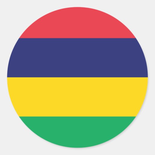 Mauritius Flag Ronde Sticker (Voorkant)
