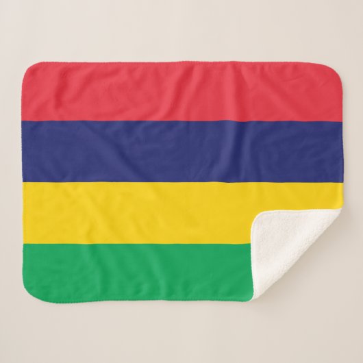 Mauritius Flag Sherpa Deken (Voorkant (horizontaal))