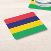 Mauritius Flag Vierkante Kartonnen Onderzetter (Schuin)