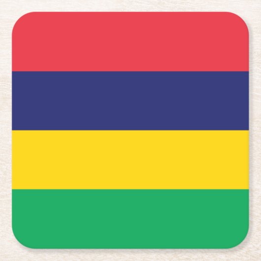 Mauritius Flag Vierkante Kartonnen Onderzetter (Voorkant)