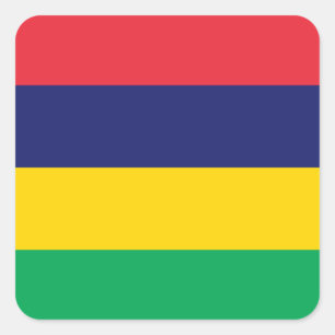 Mauritius Flag Vierkante Sticker