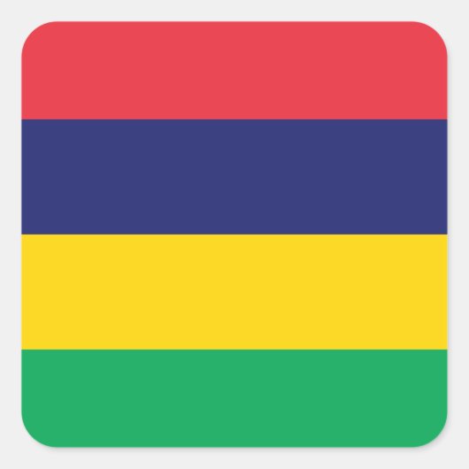Mauritius Flag Vierkante Sticker (Voorkant)