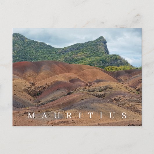 Mauritius gekleurde bodem uitzicht ansichtkaart briefkaart (Voorkant)
