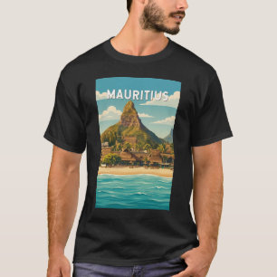 Mauritius Illustratie Reis Kunst Vintage T-shirt