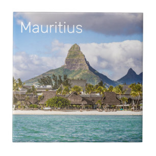 Mauritius Indische Oceaan Flic En flac Beach Souve Tegeltje