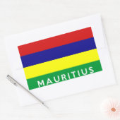Mauritius Land Vlag Symbool Naam Tekst Rechthoekige Sticker (Envelop)