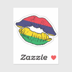 Mauritius Lipstick Liefde Vlag Sticker