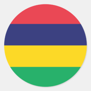 Mauritius/Mauritiaanse vlag Ronde Sticker