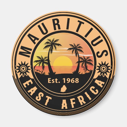 Mauritius Oost-Afrika Retro Sunset Souvenirs 60 Magneet (Voorkant)