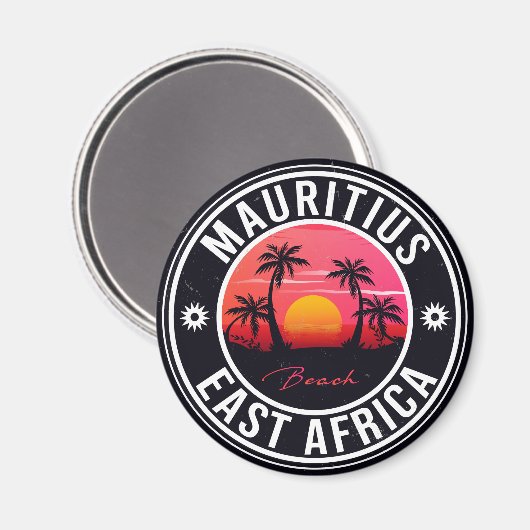 Mauritius Oost-Afrika Retro Sunset Souvenirs 60 Magneet (Voorkant / Achterkant)