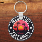 Mauritius Oost-Afrika Retro Sunset Souvenirs 60 Sleutelhanger (Achterkant)