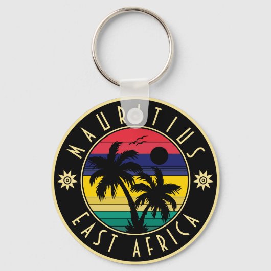 Mauritius Oost-Afrika Retro Sunset Souvenirs 60 Sleutelhanger (Voorkant)