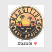 Mauritius Oost-Afrika Retro Sunset Souvenirs 60 Sticker (Vel)