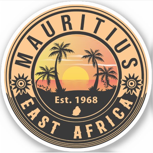 Mauritius Oost-Afrika Retro Sunset Souvenirs 60 Sticker (Voorkant)