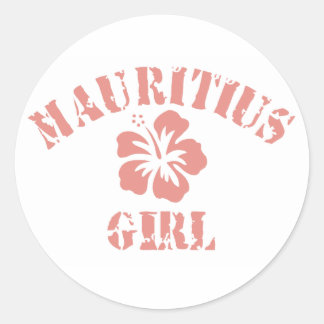 Mauritius Pink Girl Ronde Sticker