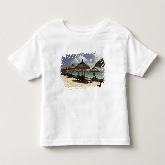 Mauritius, Poste de Flacq. Beach scène bij Kinder Shirts (Voorkant)