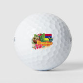 Mauritius Retro Indische Oceaan Dodo en Vlag Vinta Golfballen (Voorkant)