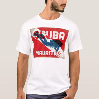 Mauritius Scuba Diver - Blue Retro T-shirt