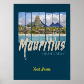 Mauritius strand souvenir in de Indische Oceaan Poster (Voorkant)