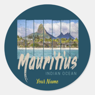 Mauritius  strand souvenir in de Indische Oceaan Ronde Sticker