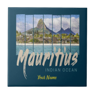Mauritius  strand souvenir in de Indische Oceaan Tegeltje