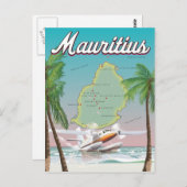 Mauritius vintage-poster briefkaart (Voorkant / Achterkant)