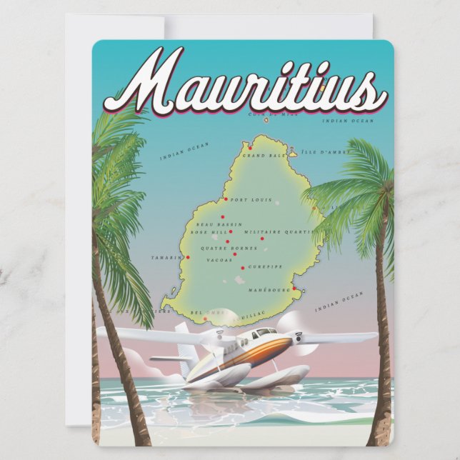 Mauritius vintage reisposter (Voorkant)